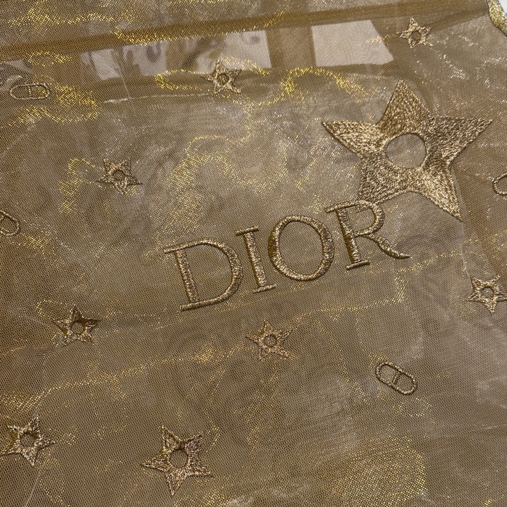Dior Metallic Gold Star Mesh Tote - Picture 3 of 13